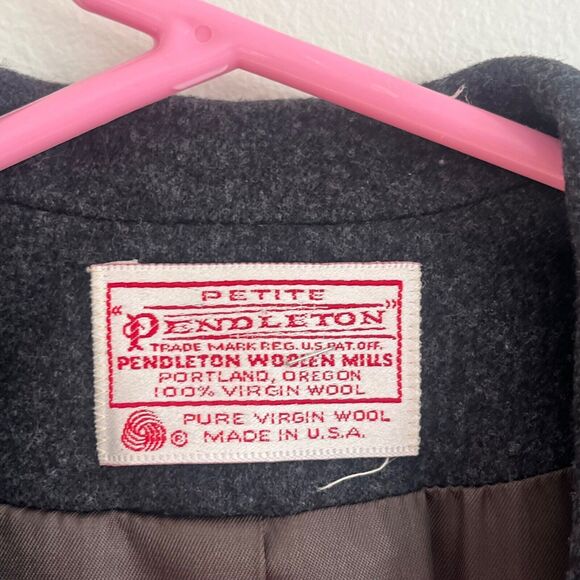 1980s Pendleton Blazer Jacket Womens 6 Petite Small Grey Preppy Classiccore - Picture 3 of 9